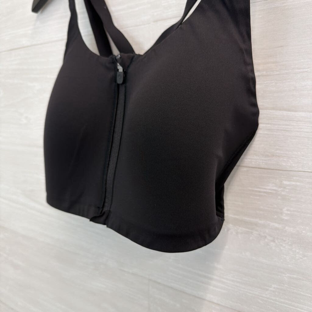 Lululemon Black Zip Front Sports Bra Large