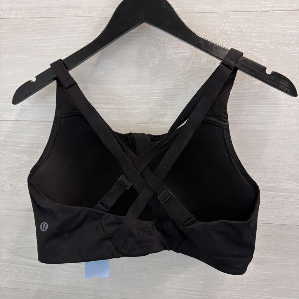 Lululemon Black Zip Front Sports Bra Large