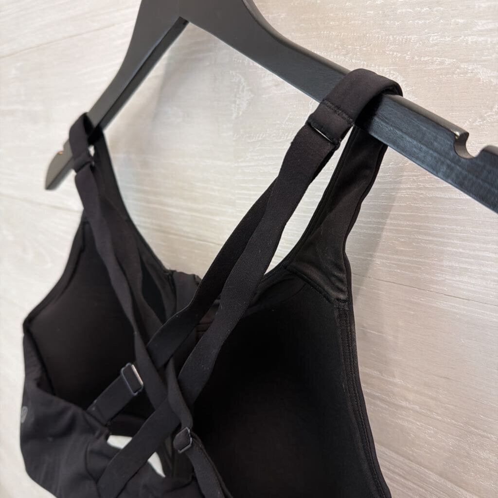 Lululemon Black Zip Front Sports Bra Large