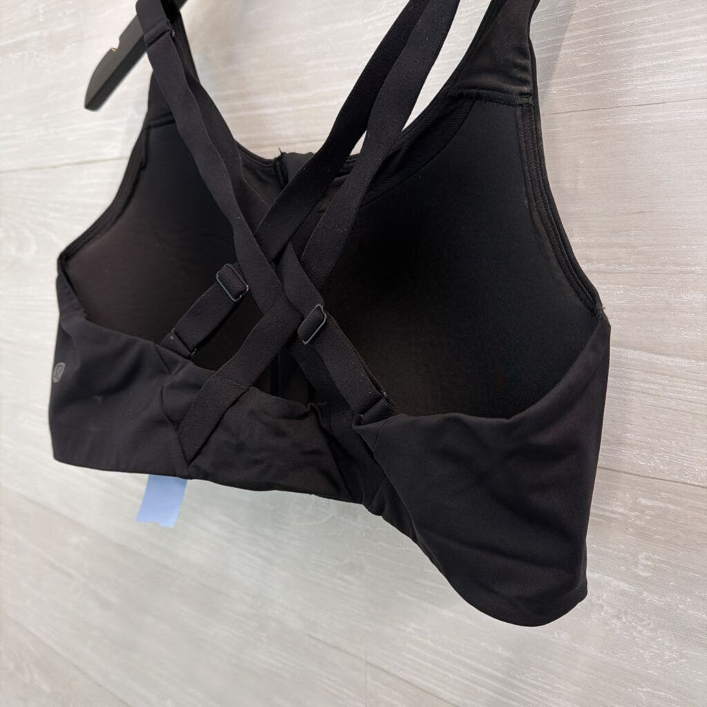 Lululemon Black Zip Front Sports Bra Large