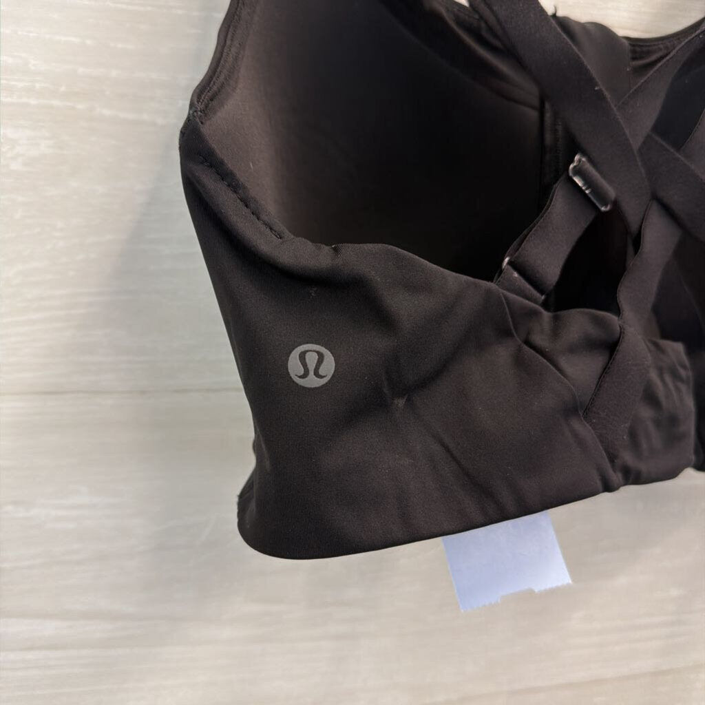 Lululemon Black Zip Front Sports Bra Large