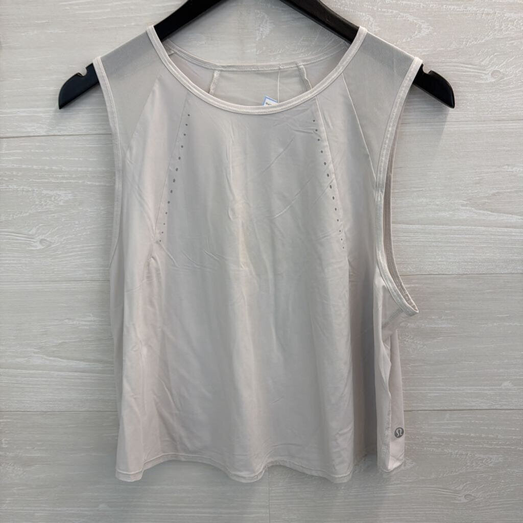 Lululemon White Cropped Tank Top Medium