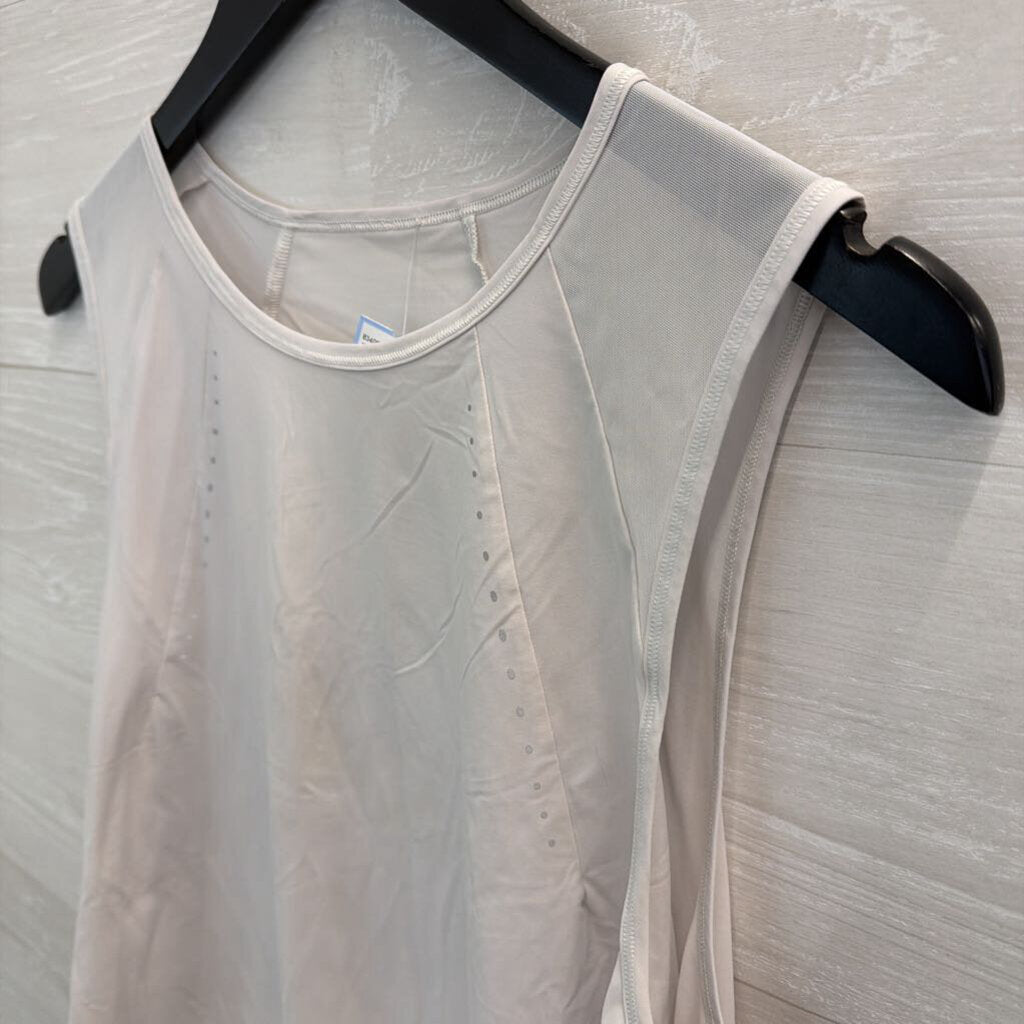 Lululemon White Cropped Tank Top Medium