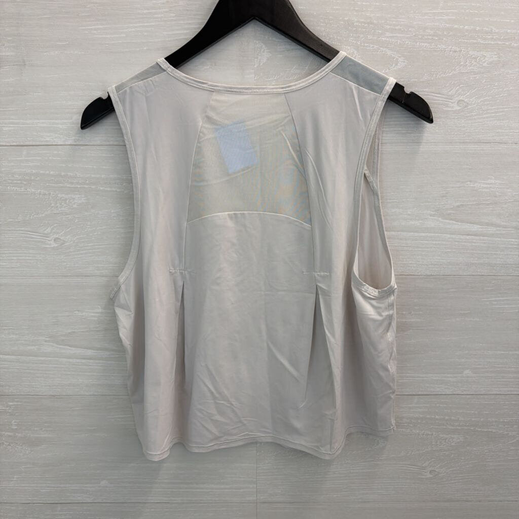 Lululemon White Cropped Tank Top Medium