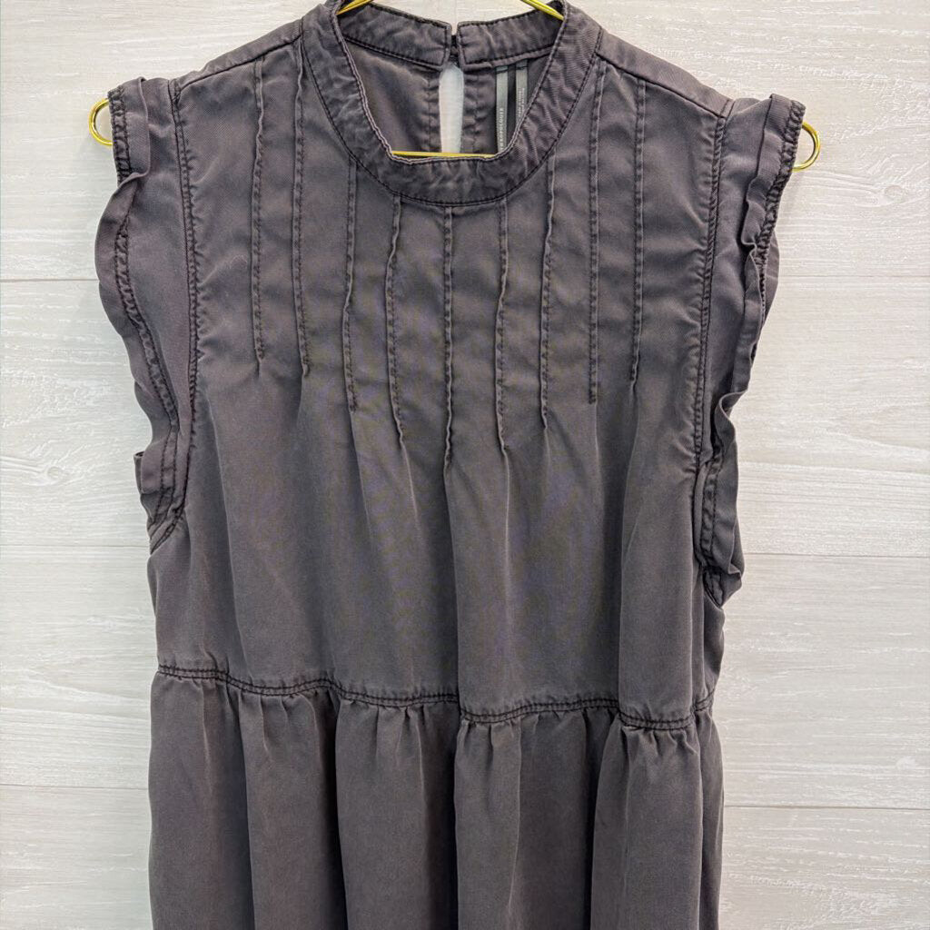 Anthropologie Grey Mock Neck Tiered Dress Medium