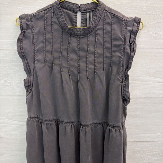 Anthropologie Grey Mock Neck Tiered Dress Medium