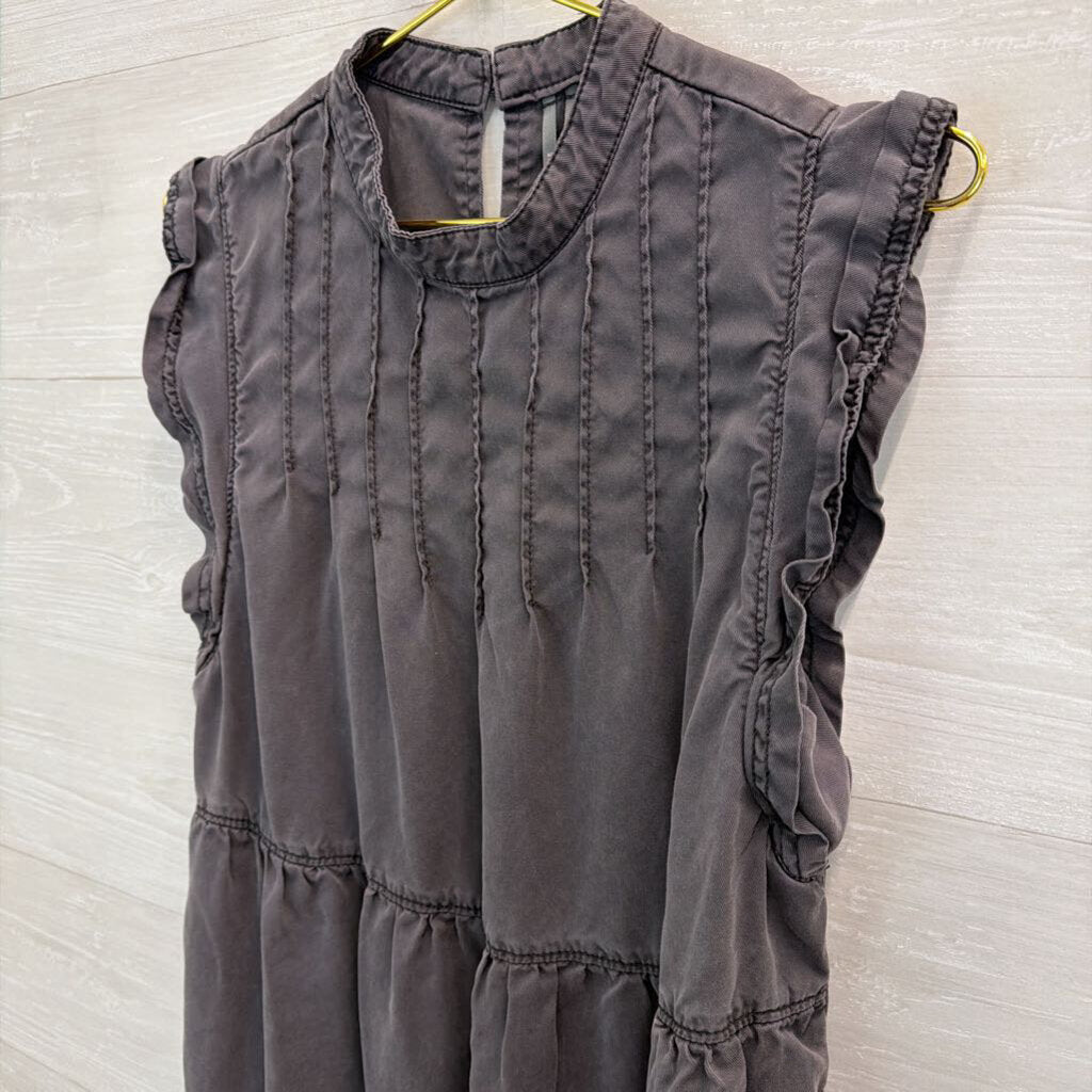 Anthropologie Grey Mock Neck Tiered Dress Medium