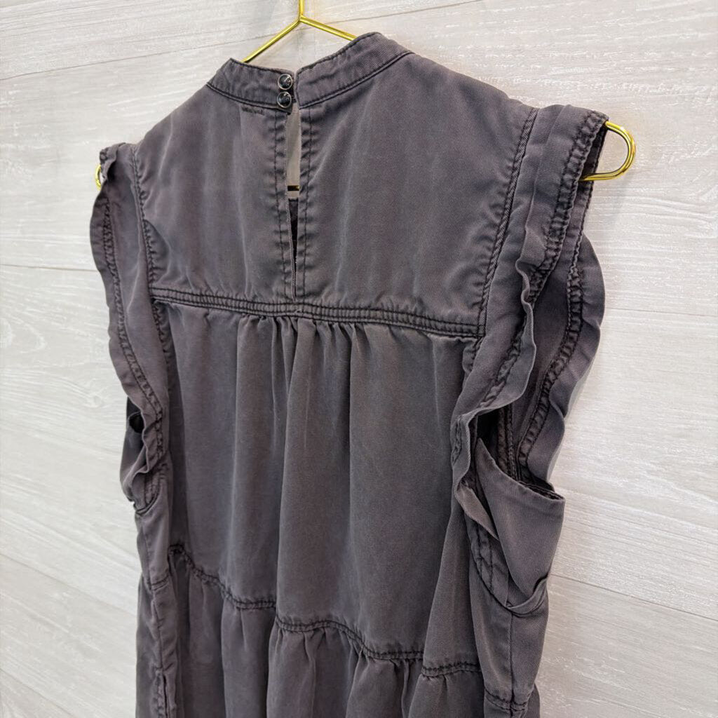 Anthropologie Grey Mock Neck Tiered Dress Medium