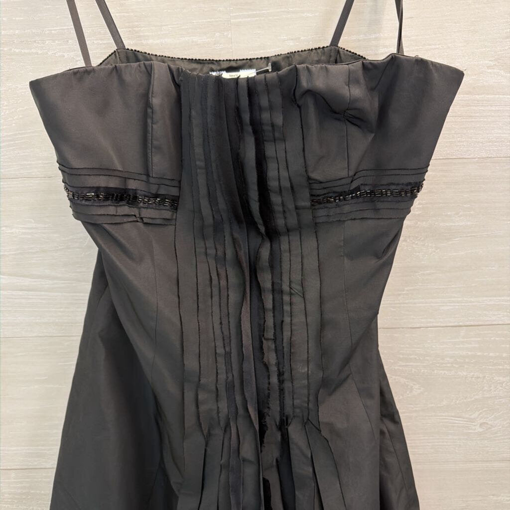 BCBG Black Strapless Pleated Detail Mini Dress 4