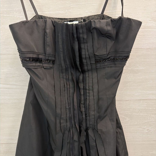 BCBG Black Strapless Pleated Detail Mini Dress 4