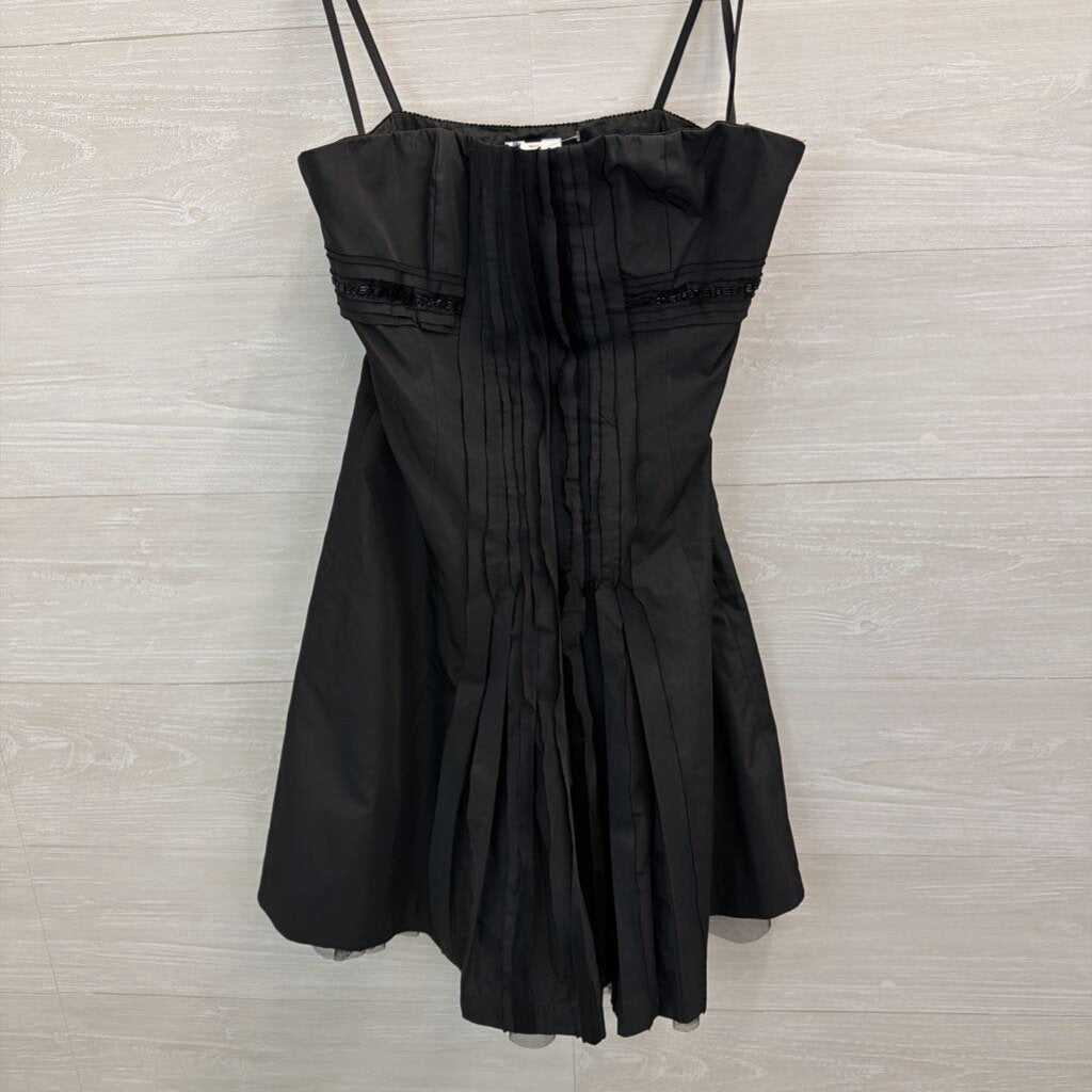 BCBG Black Strapless Pleated Detail Mini Dress 4