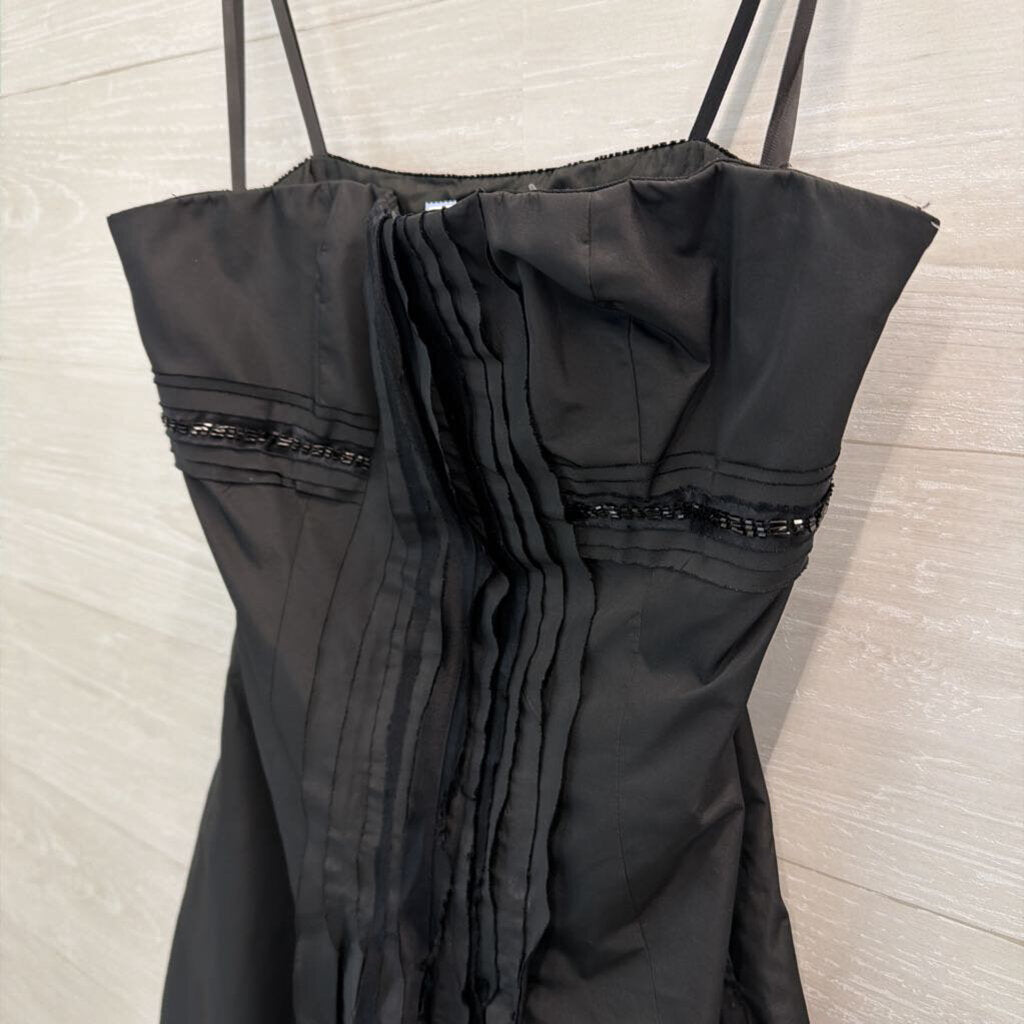 BCBG Black Strapless Pleated Detail Mini Dress 4