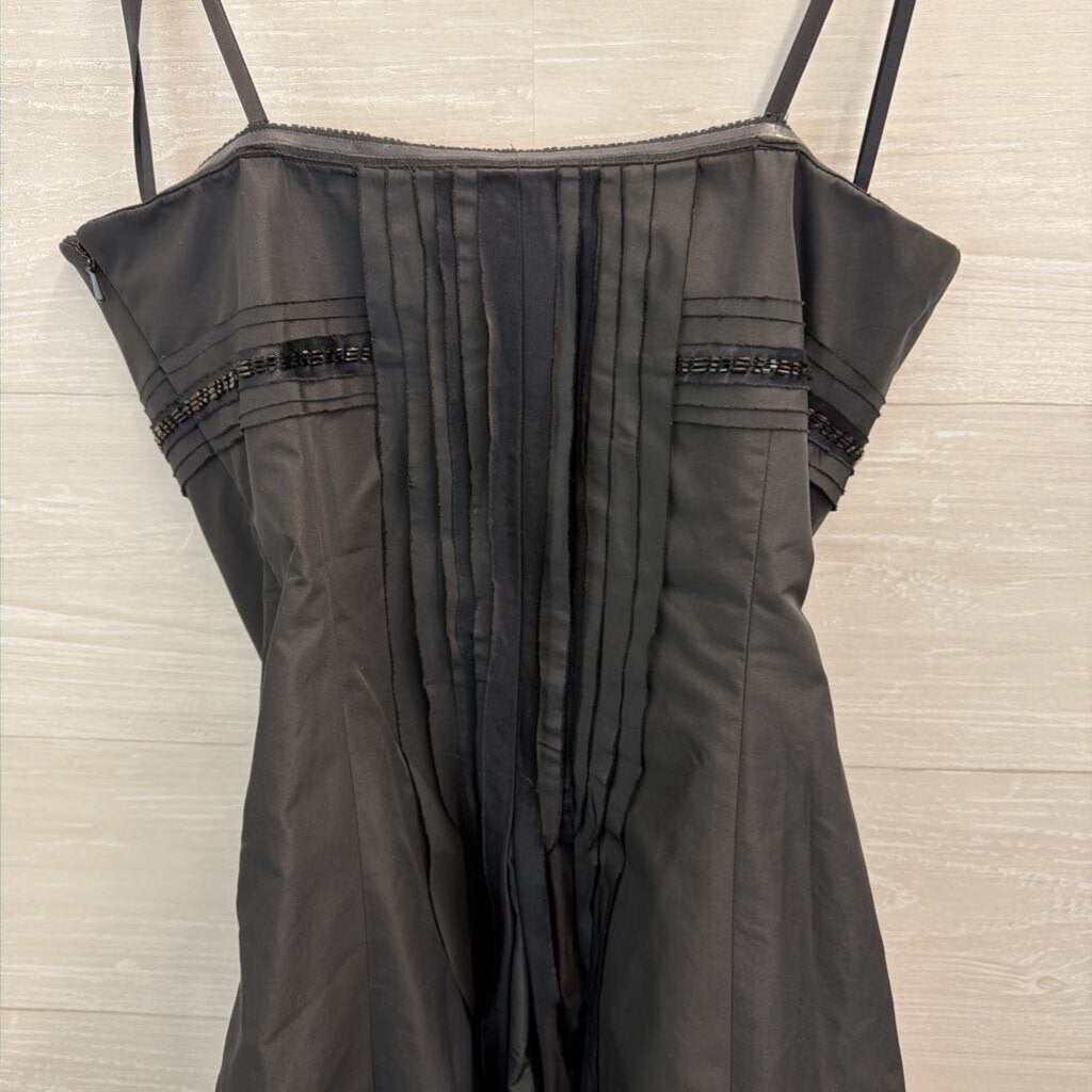 BCBG Black Strapless Pleated Detail Mini Dress 4