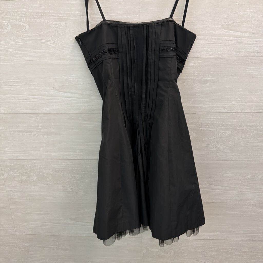 BCBG Black Strapless Pleated Detail Mini Dress 4