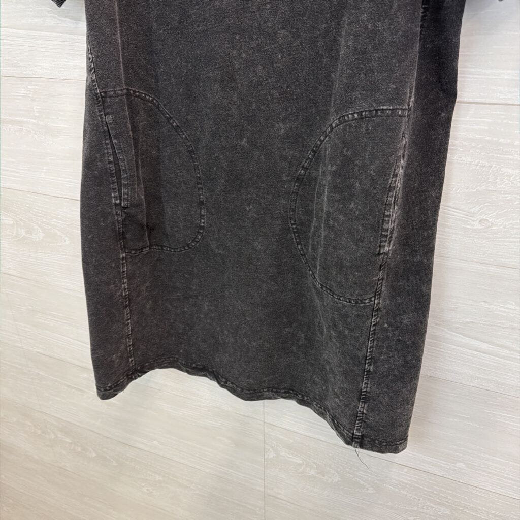 June and Delaney Grey Short Sleeve Sweatshirt Dress Large