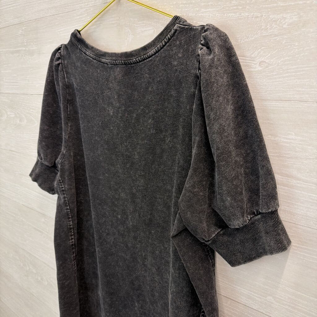 June and Delaney Grey Short Sleeve Sweatshirt Dress Large