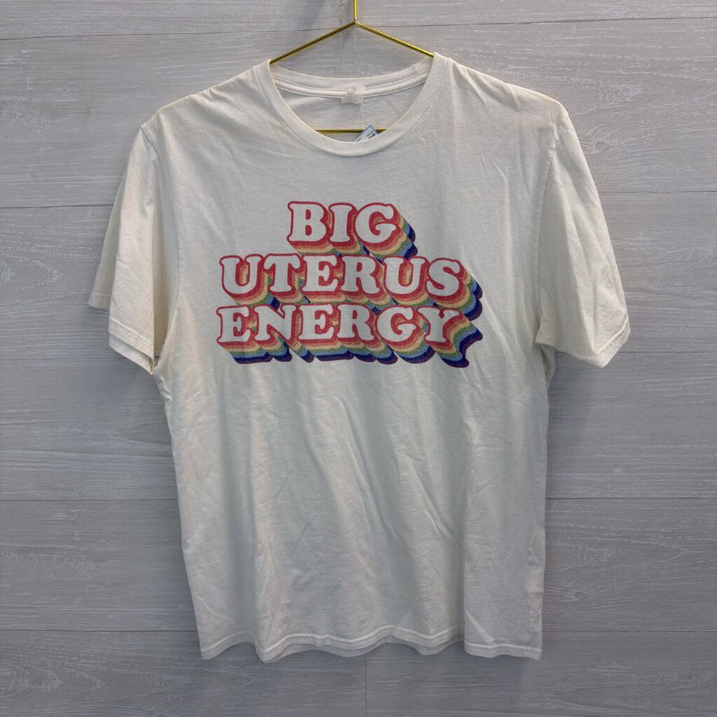 White/ Multi Big Uterus Energy Short Sleeve Graphic Tee Medium