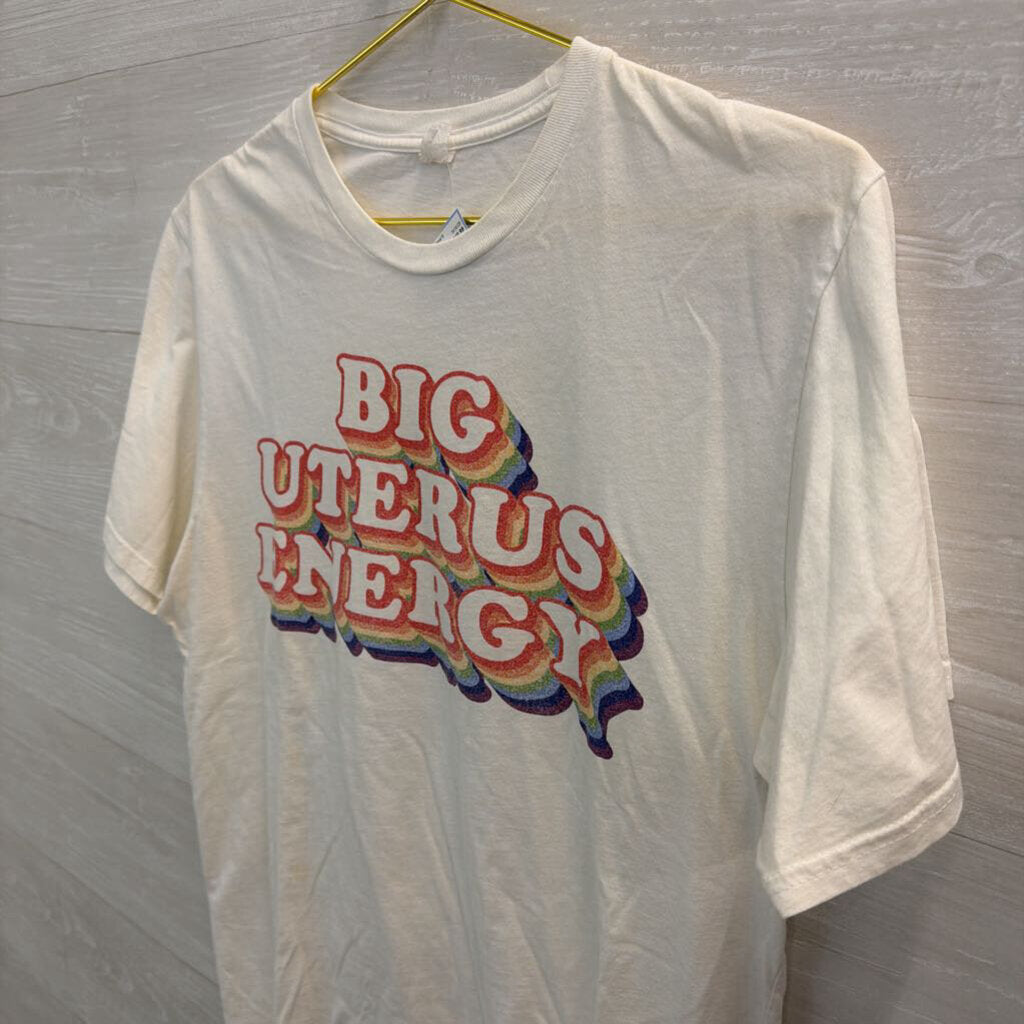 White/ Multi Big Uterus Energy Short Sleeve Graphic Tee Medium