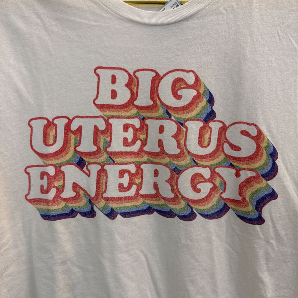 White/ Multi Big Uterus Energy Short Sleeve Graphic Tee Medium