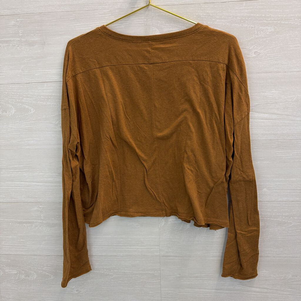 Double Zero Brown Long Sleeve Top Medium