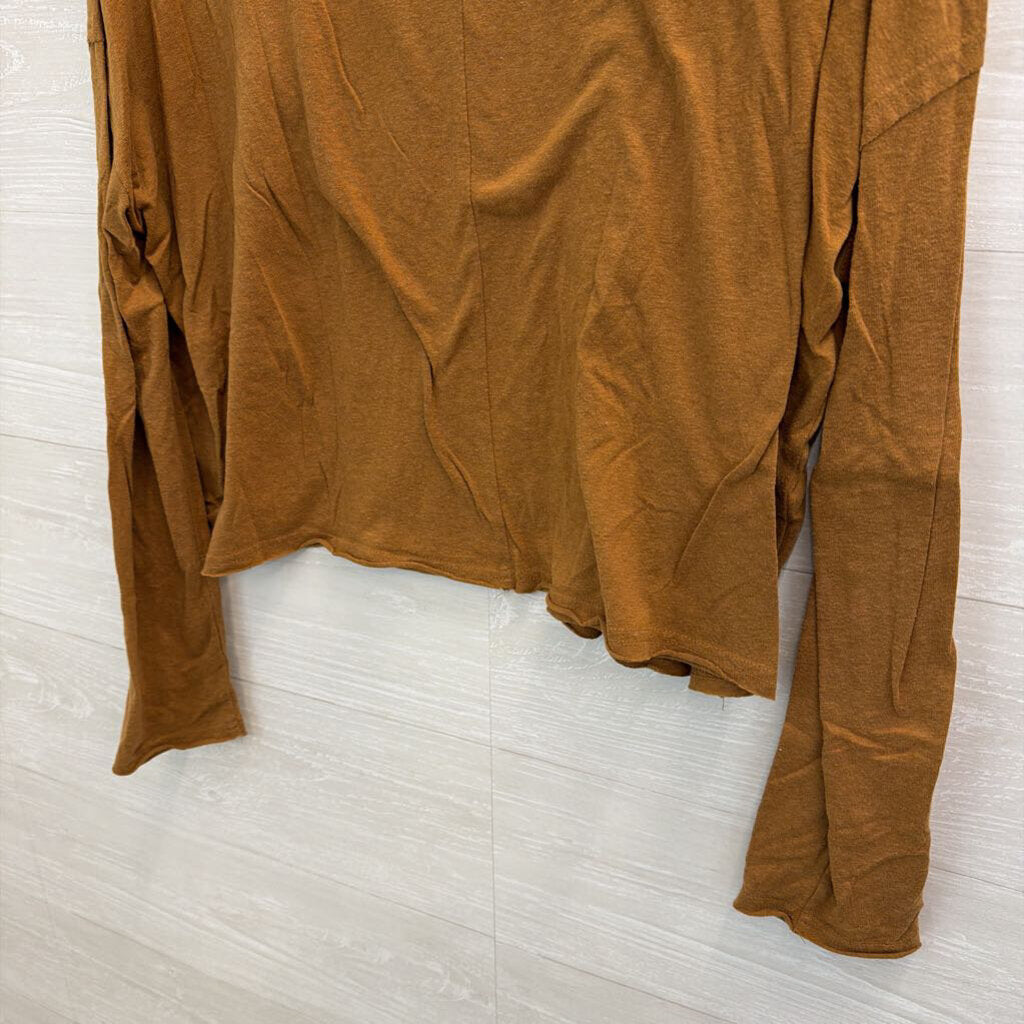 Double Zero Brown Long Sleeve Top Medium