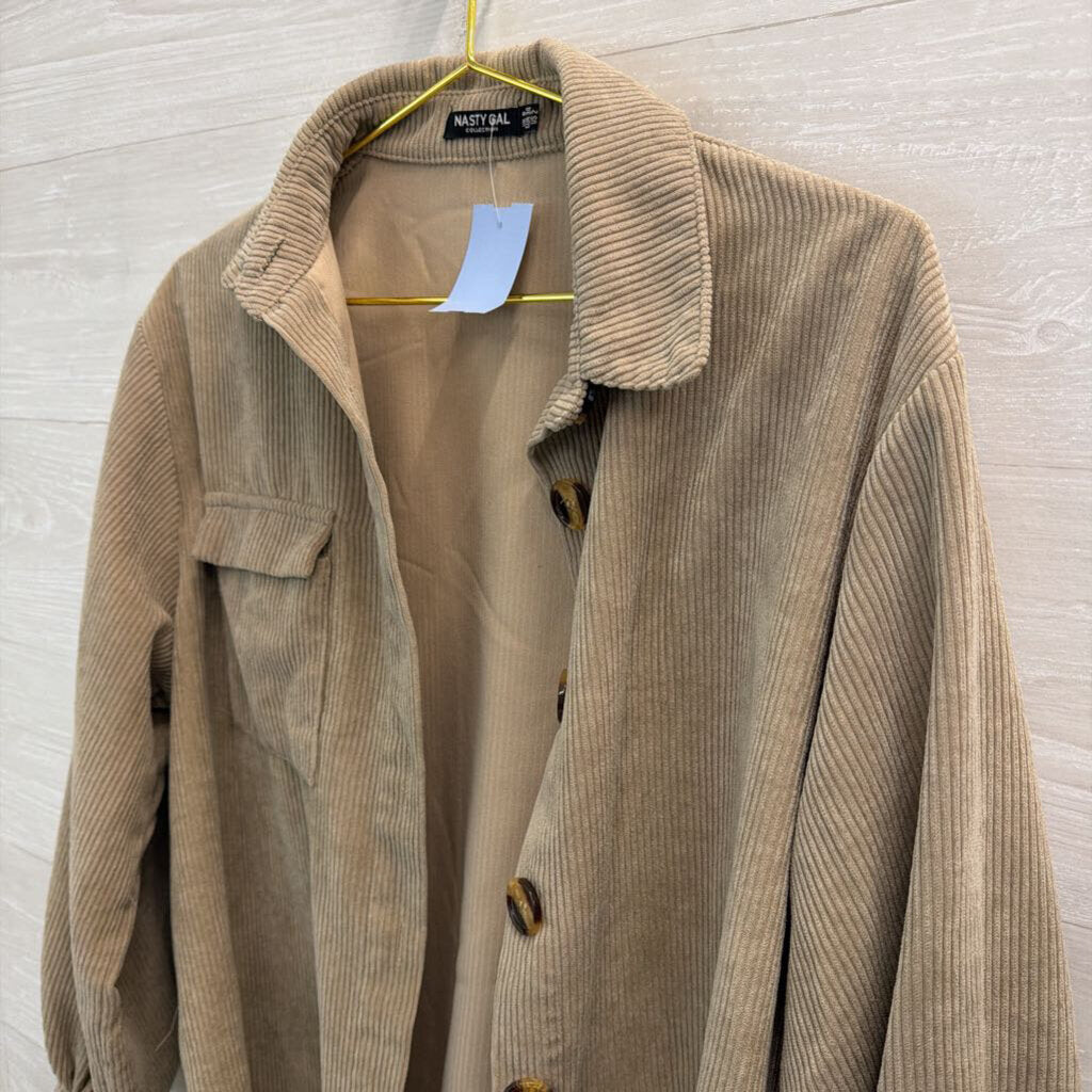 Nasty Gal Brown Corduroy Long Sleeve Button Down Top 2
