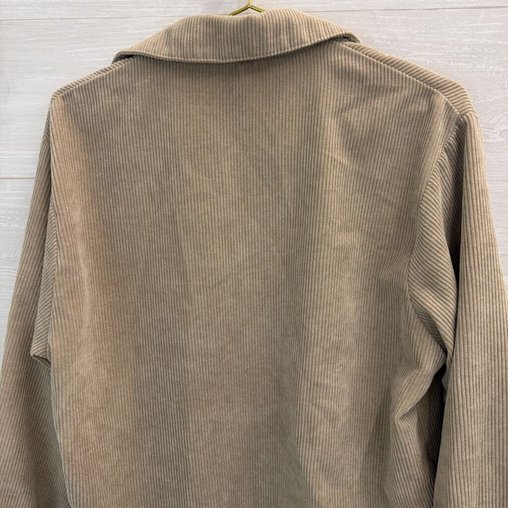 Nasty Gal Brown Corduroy Long Sleeve Button Down Top 2