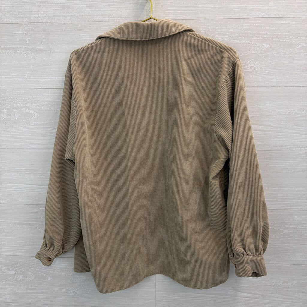 Nasty Gal Brown Corduroy Long Sleeve Button Down Top 2