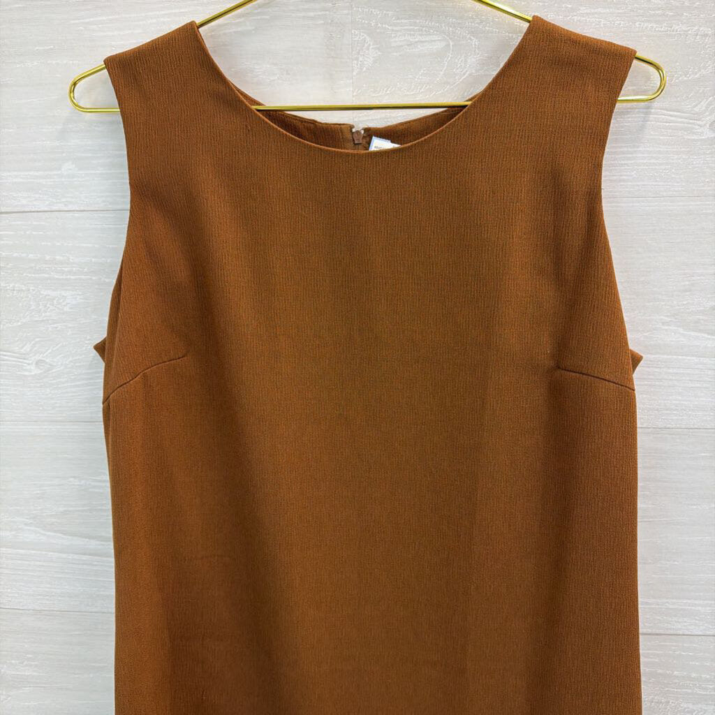 Studio I Brown Textured Sleeveless Shift Dress 12 Petite