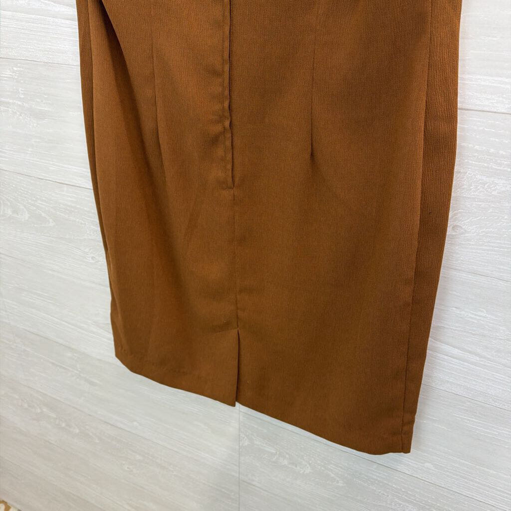 Studio I Brown Textured Sleeveless Shift Dress 12 Petite