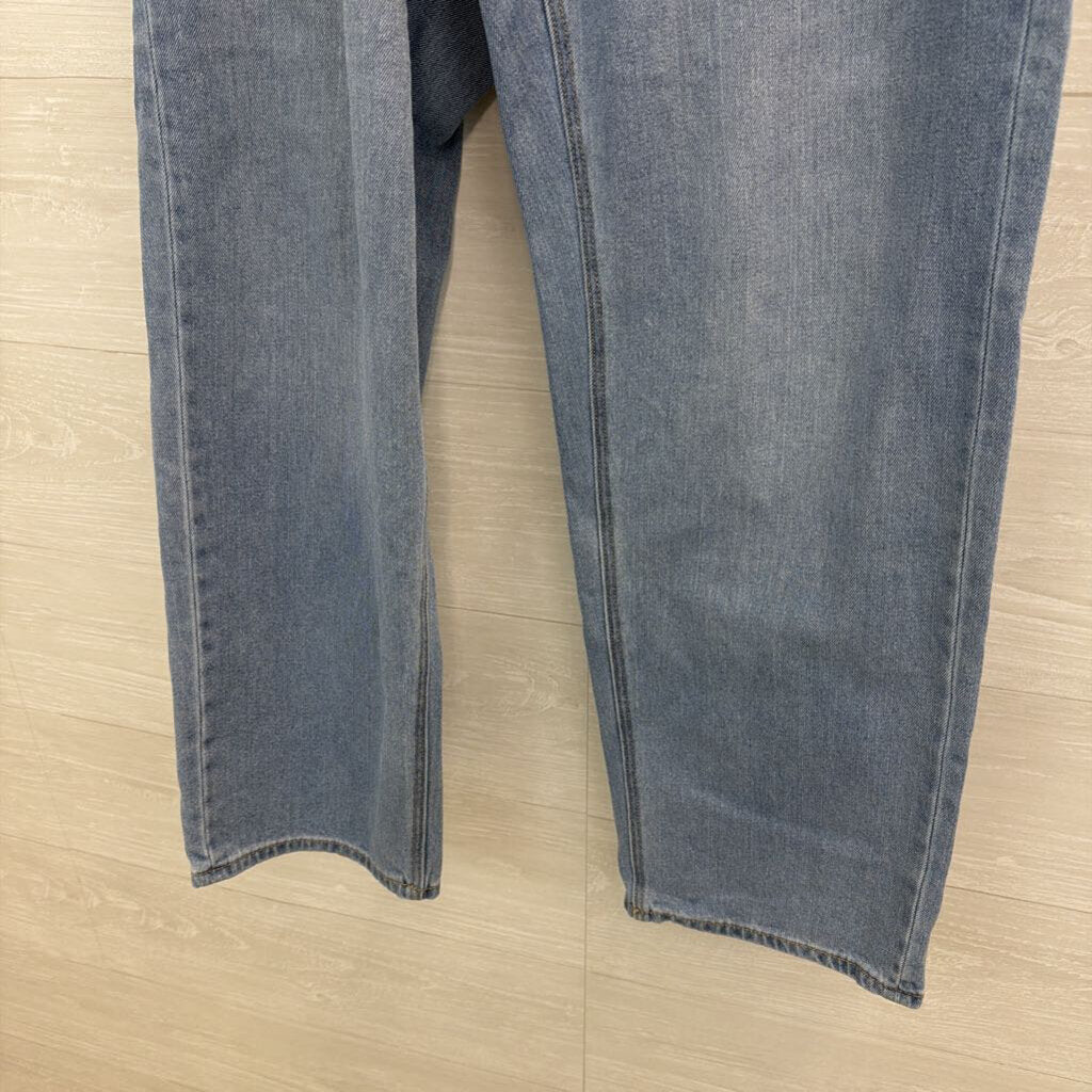 American Eagle Light Wash Paperbag Top Wide Leg Jeans 12