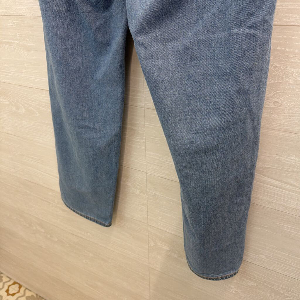 American Eagle Light Wash Paperbag Top Wide Leg Jeans 12