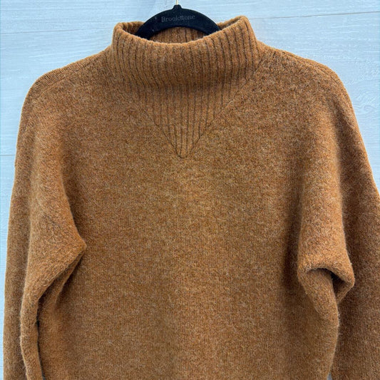 Madewell Brown Knit Mock Neck Sweater Extra Small