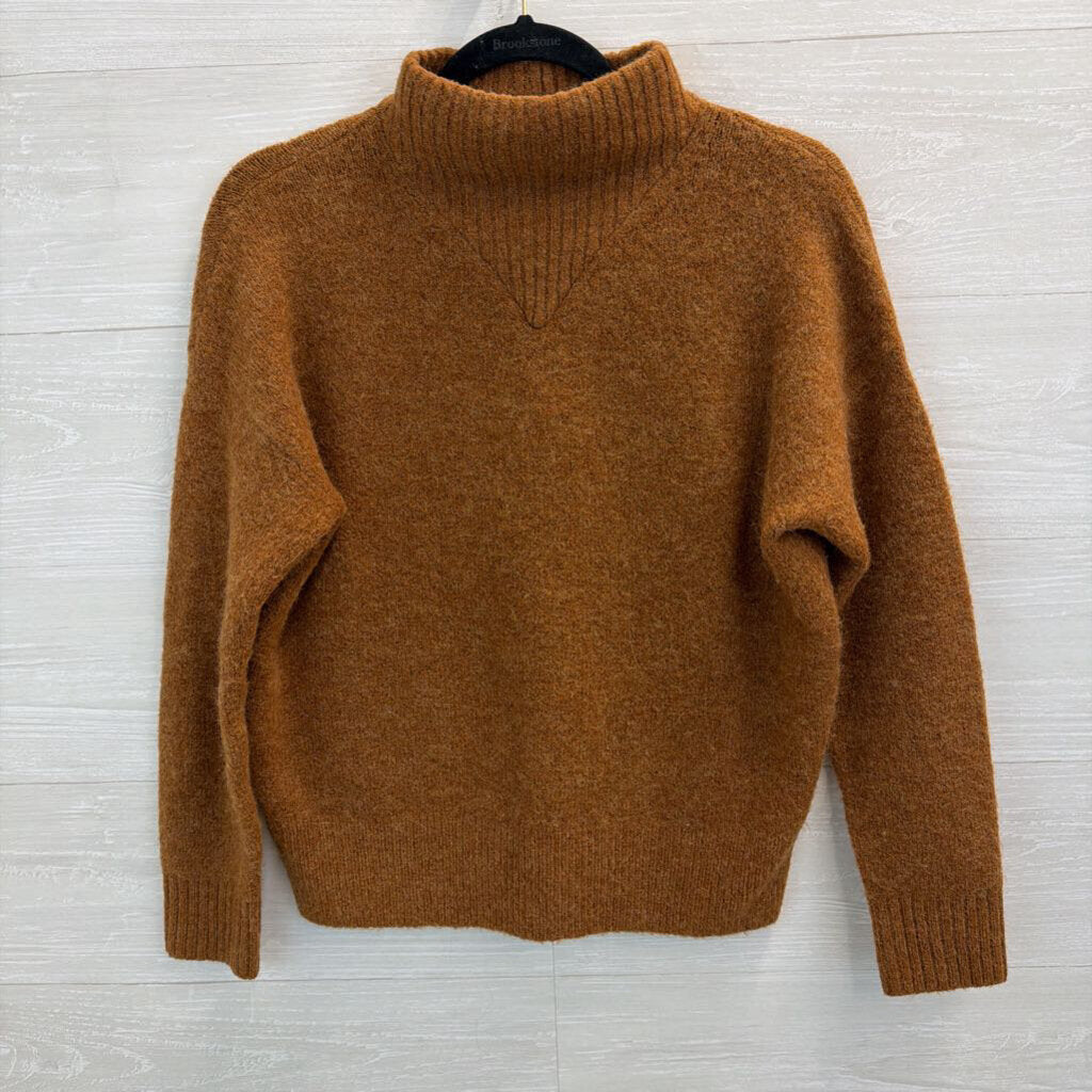 Madewell Brown Knit Mock Neck Sweater Extra Small