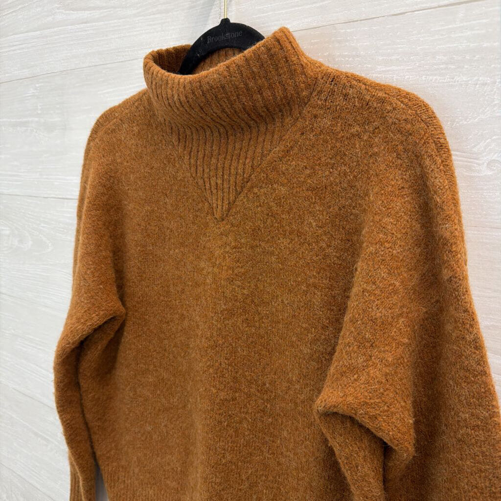 Madewell Brown Knit Mock Neck Sweater Extra Small
