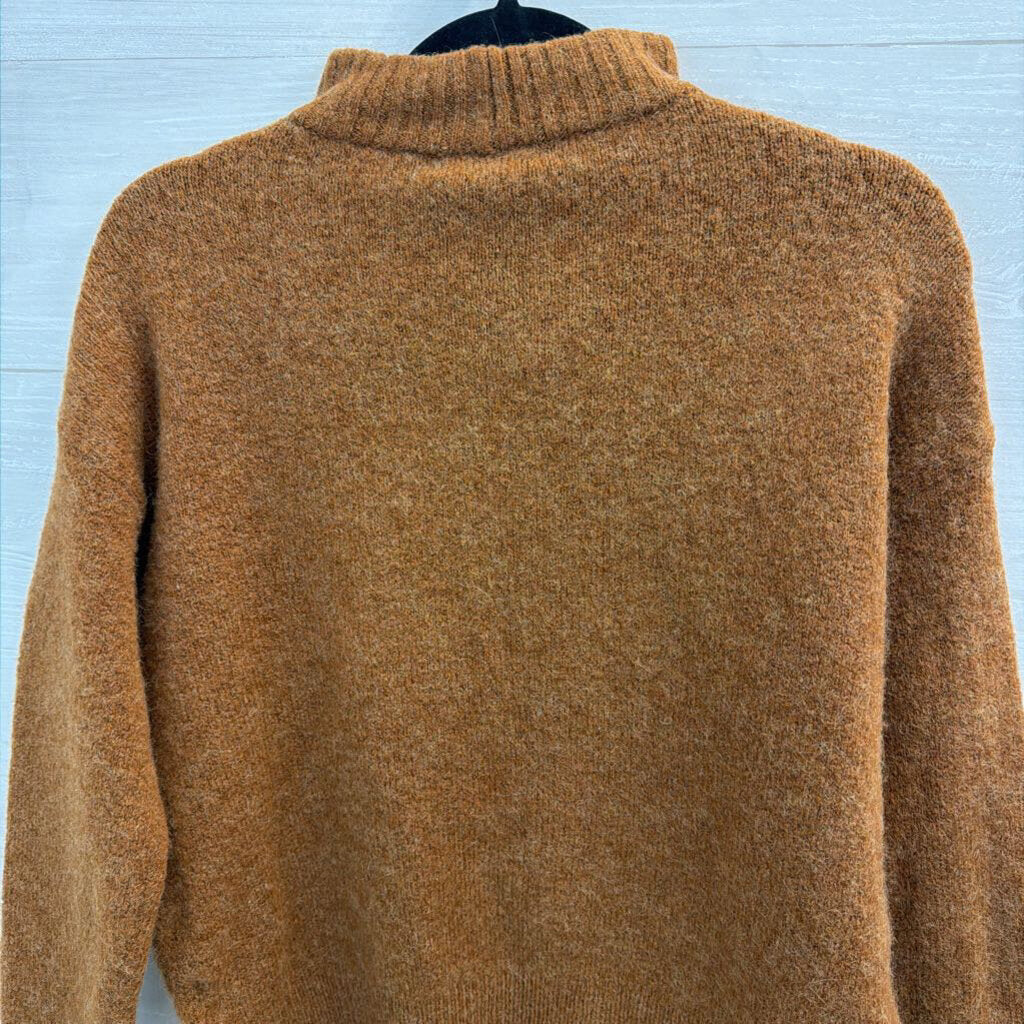 Madewell Brown Knit Mock Neck Sweater Extra Small