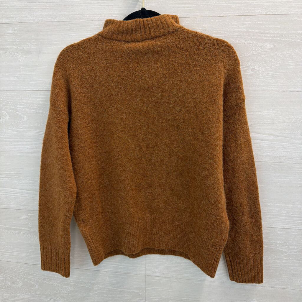 Madewell Brown Knit Mock Neck Sweater Extra Small