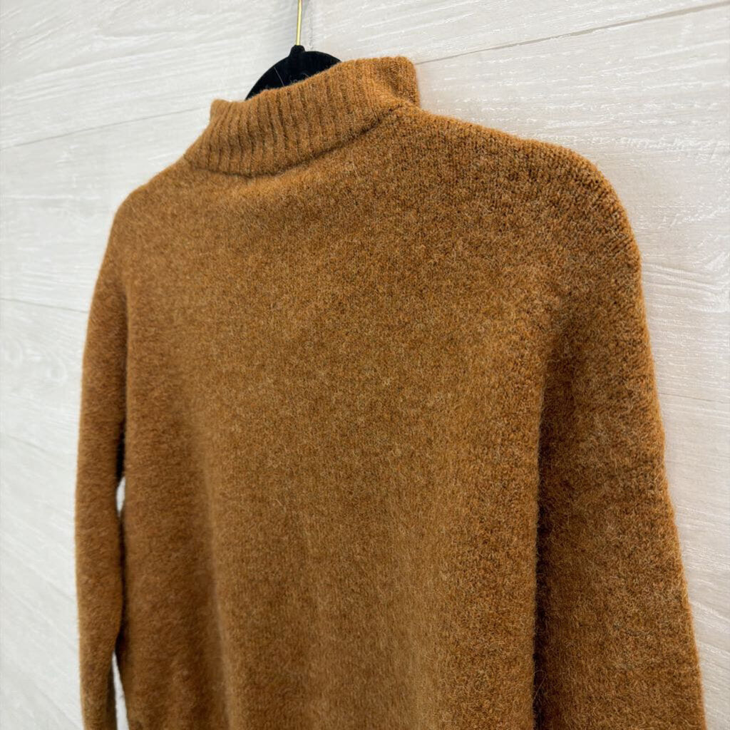 Madewell Brown Knit Mock Neck Sweater Extra Small