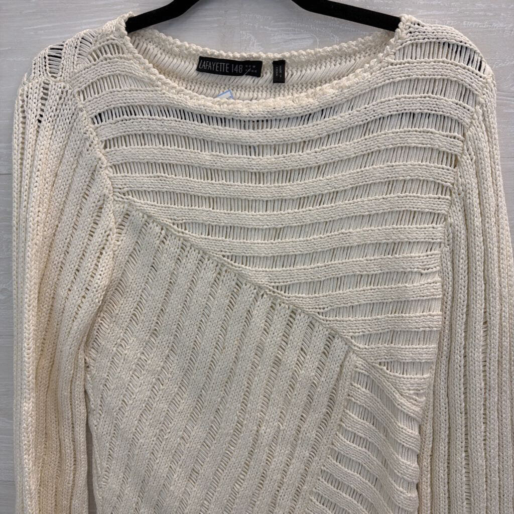 Lafayette 148 Cream Knit Sweater Large