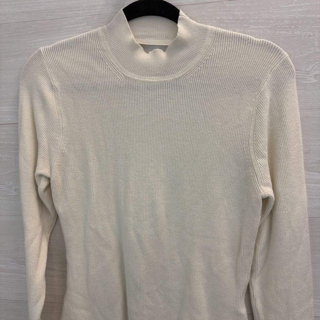 Abercrombie and Fitch Cream Ribbed Mock Neck Long Sleeve Bodysuit Extra Large
