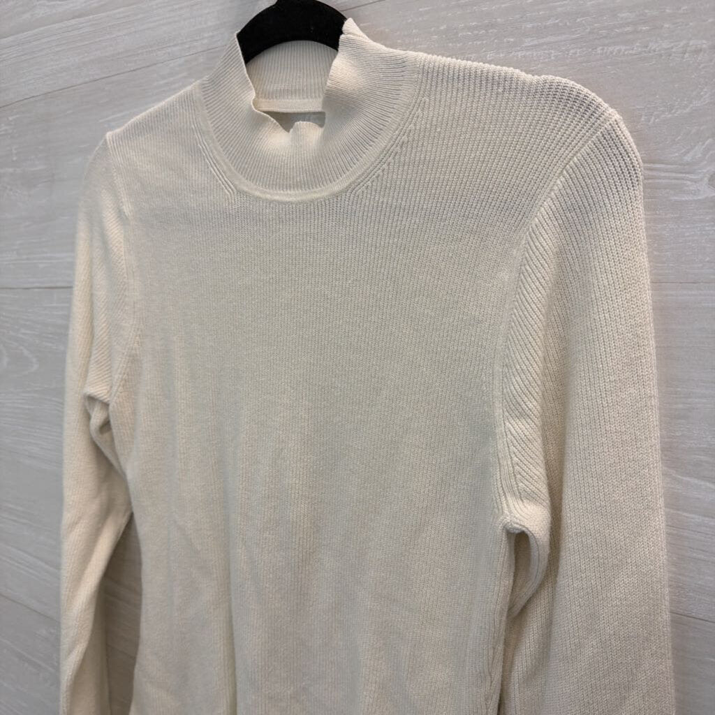Abercrombie and Fitch Cream Ribbed Mock Neck Long Sleeve Bodysuit Extra Large