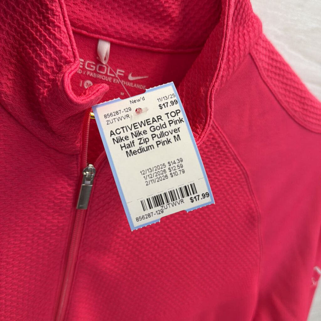 Nike Gold Pink Half Zip Pullover Medium