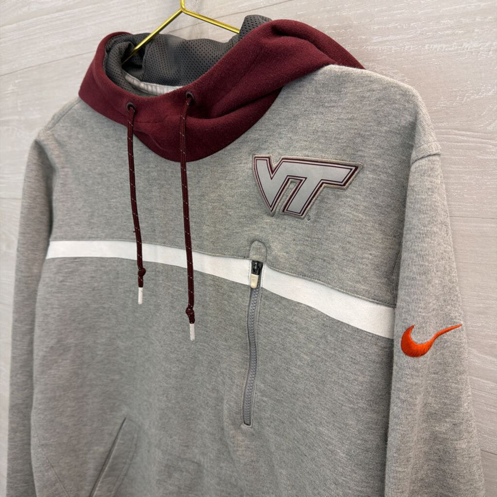 Nike Grey Virginia Tech Hooded Pullover Large