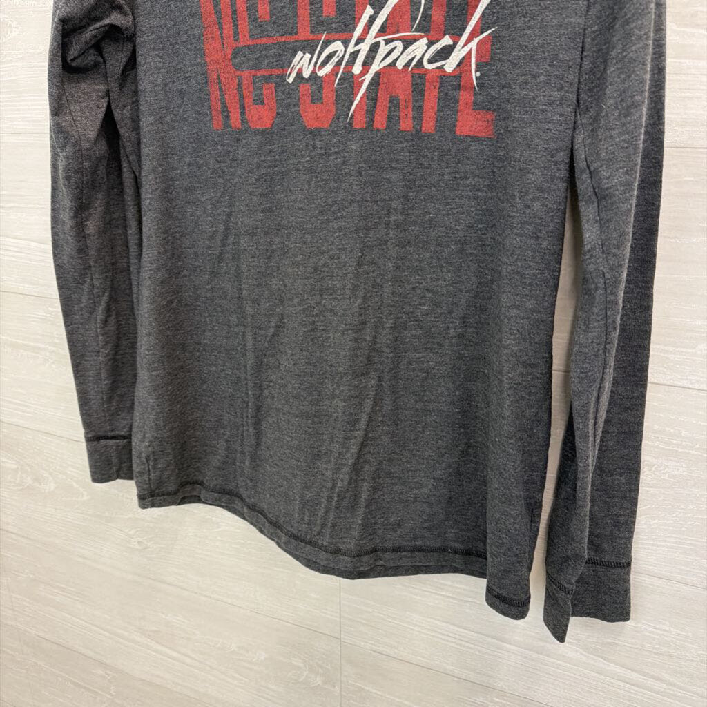 Adidas Grey NC State Wolfpack Hooded Long Sleeve Top Large