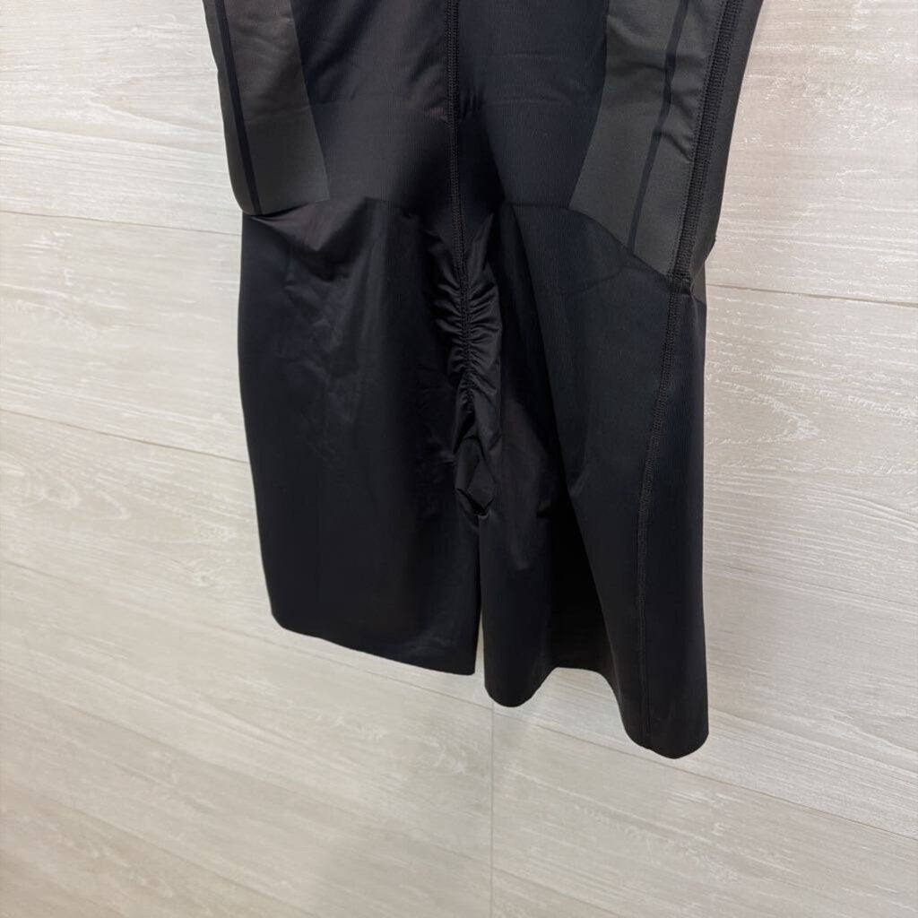 Spanx Black Open Bust Mid Thigh Bodysuit Small