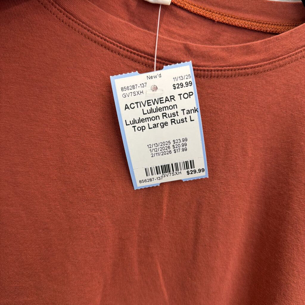 Lululemon Rust Tank Top Large