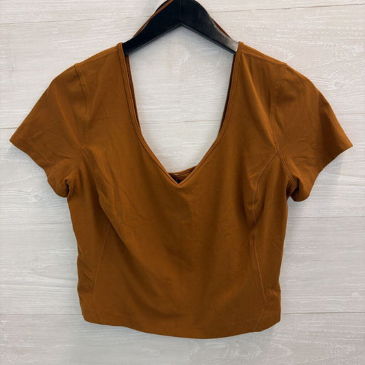 Lululemon Brown Cropped Short Sleeve Top Large