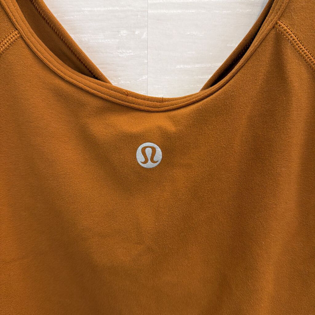 Lululemon Brown Cropped Short Sleeve Top Large