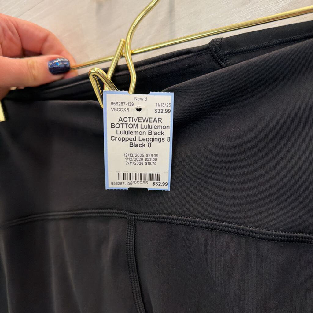 Lululemon Black Cropped Leggings 8