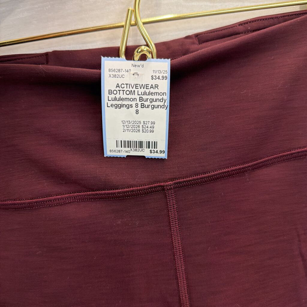 Lululemon Burgundy Leggings 8